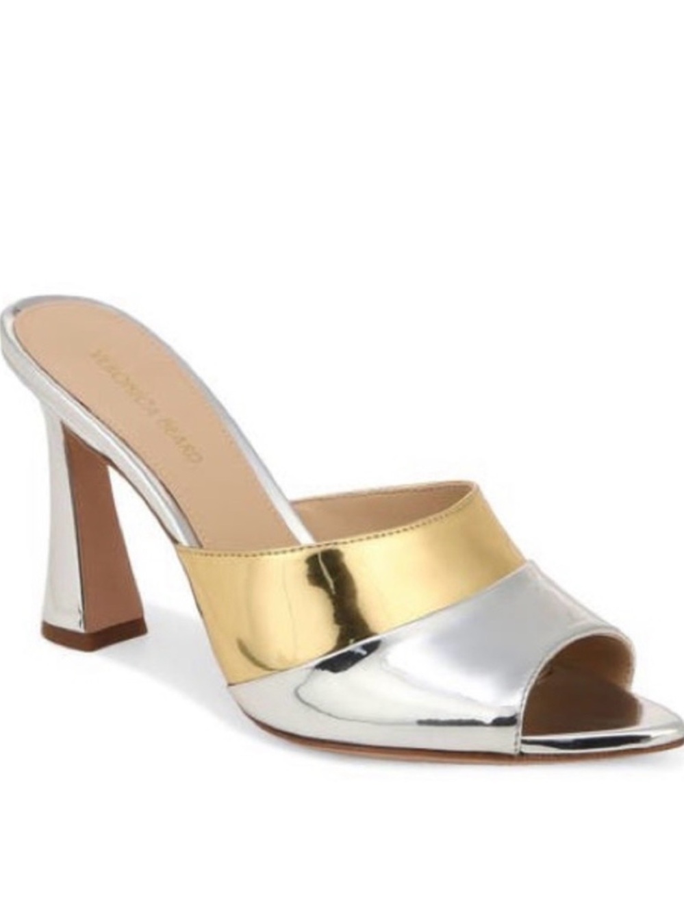 Veronica Beard Thora Pointed-Toe Mules in Silver/Gold